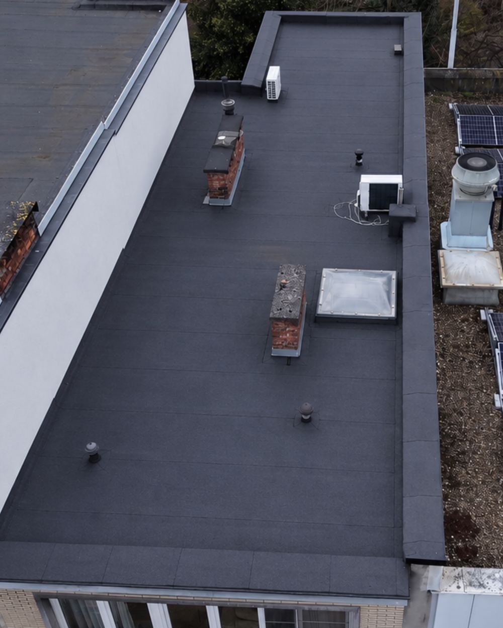 Plat dak (helling onder 15°)
